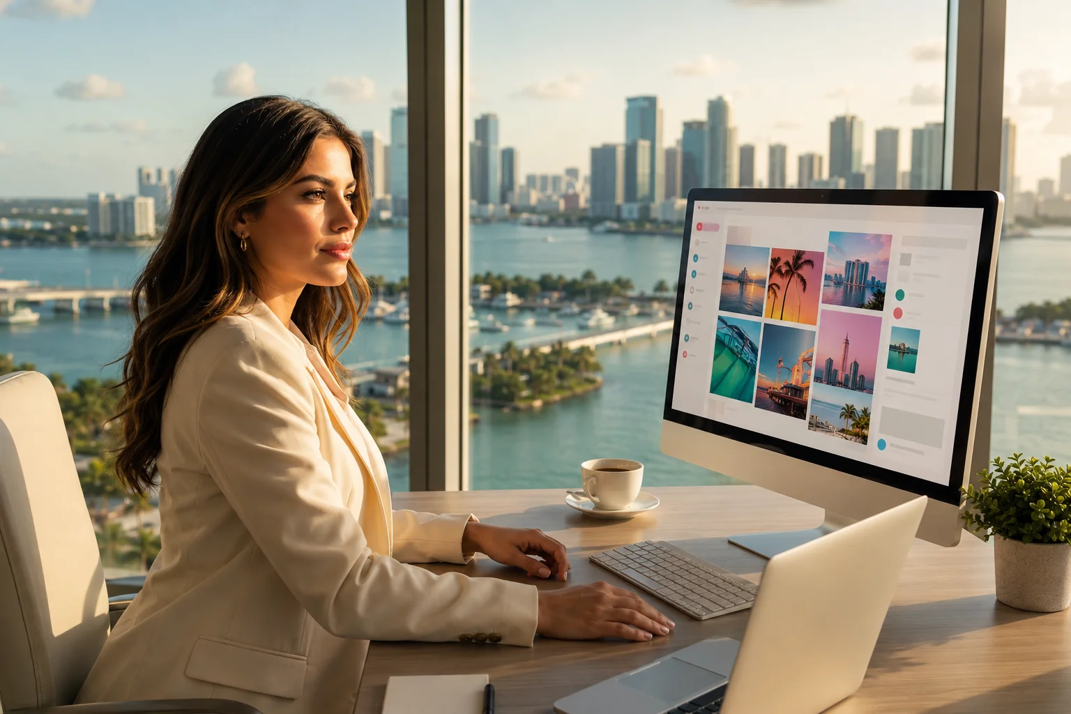 The PostReady portal showing ready-to-post social content packs for a wellness brand